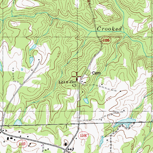 Topographic Map of Little Zion Church, NC