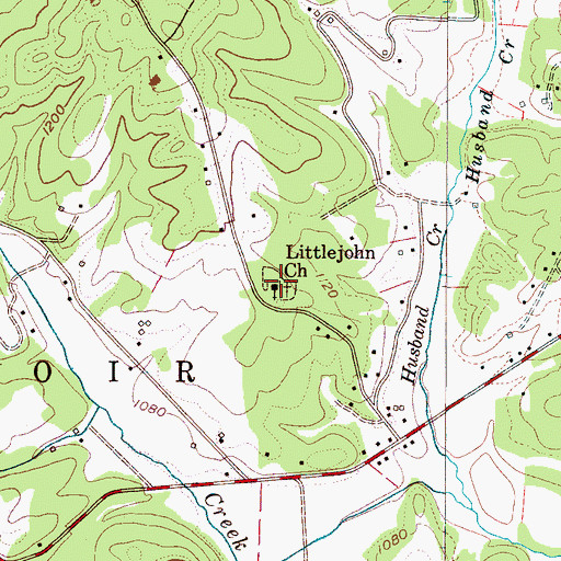 Topographic Map of Littlejohn Church, NC