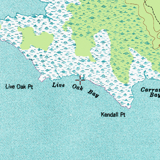 Topographic Map of Live Oak Bay, NC