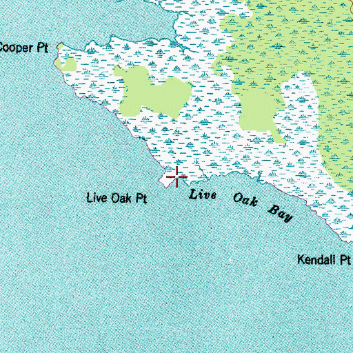 Topographic Map of Live Oak Point, NC