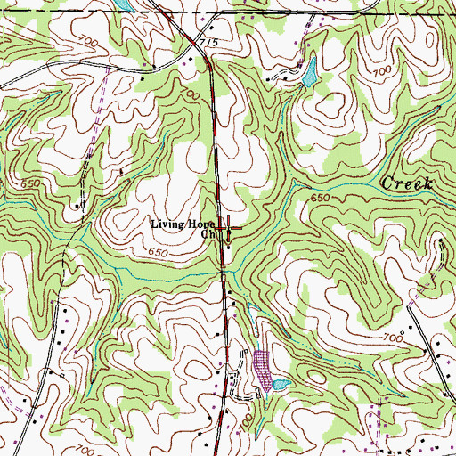 Topographic Map of Living Home Church, NC