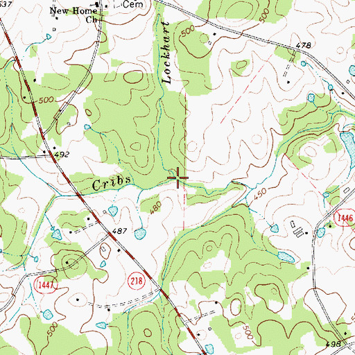 Topographic Map of Lockhart Branch, NC