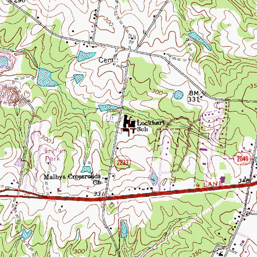 Topographic Map of Lockhart Elementary School, NC