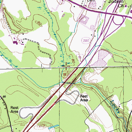 Topographic Map of Locks Creek, NC