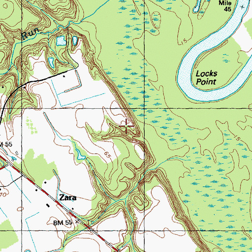 Topographic Map of Locks Point, NC