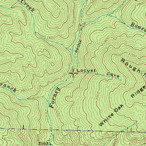 Topographic Map of Locust Cove, NC