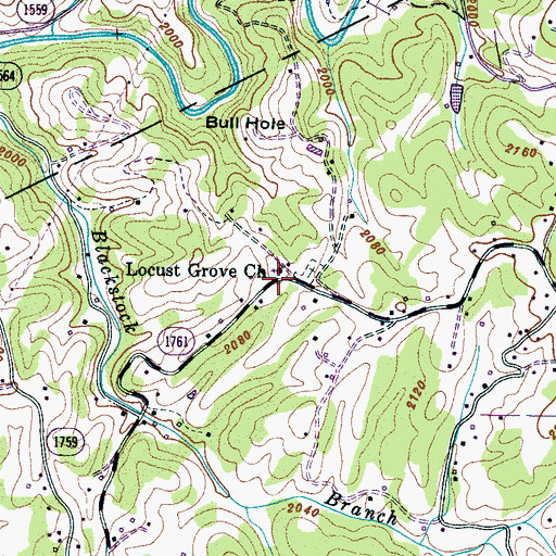 Topographic Map of Locust Grove Church, NC
