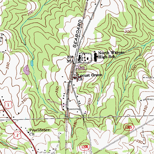 Topographic Map of Locust Grove Church, NC