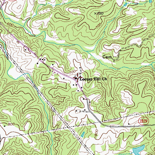 Topographic Map of Locust Hill Church, NC