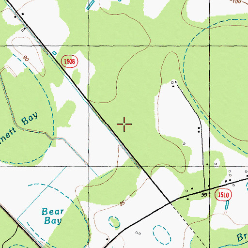 Topographic Map of Log Pine Bay, NC