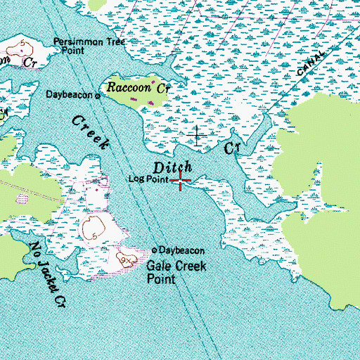 Topographic Map of Log Point, NC