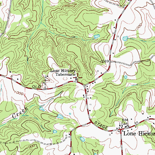 Topographic Map of Lone Hickory Tabernacle, NC