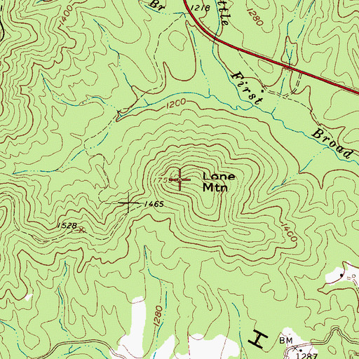 Topographic Map of Lone Mountain, NC