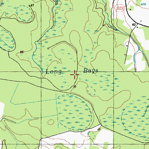 Topographic Map of Long Bays, NC