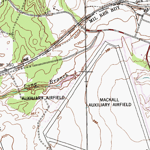 Topographic Map of Long Branch, NC