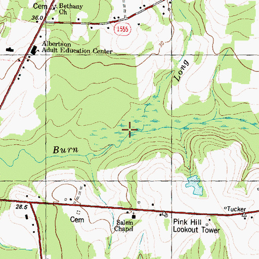 Topographic Map of Long Branch, NC