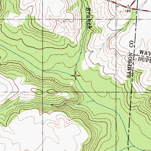 Topographic Map of Long Branch, NC