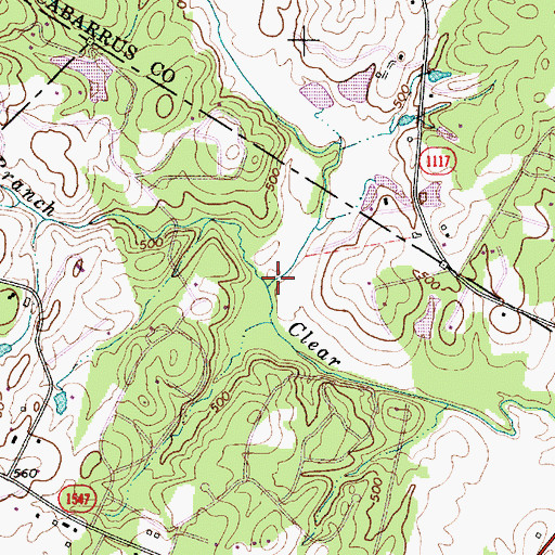 Topographic Map of Long Branch, NC