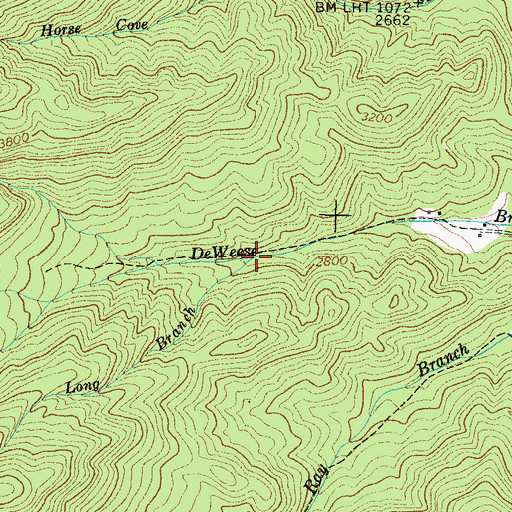 Topographic Map of Long Branch, NC