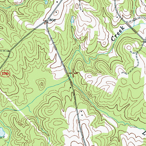 Topographic Map of Long Branch, NC