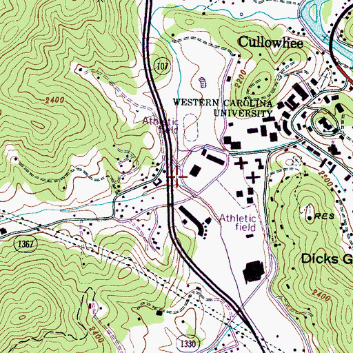 Topographic Map of Long Branch, NC