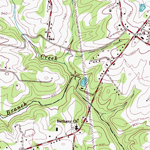 Topographic Map of Long Branch, NC