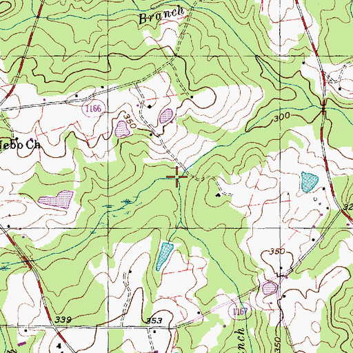 Topographic Map of Long Branch, NC