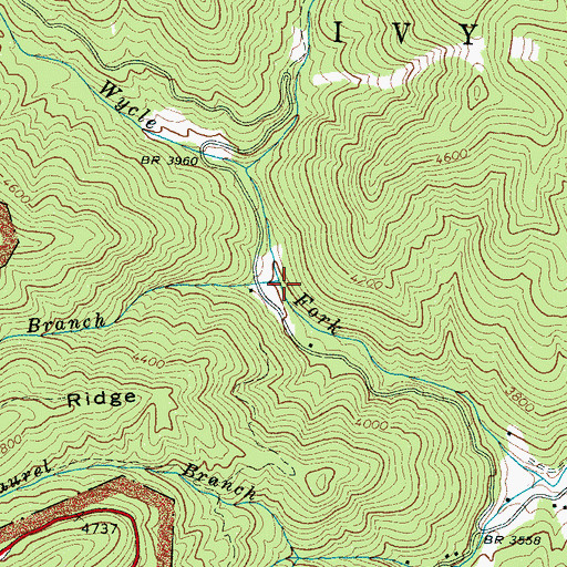Topographic Map of Long Branch, NC
