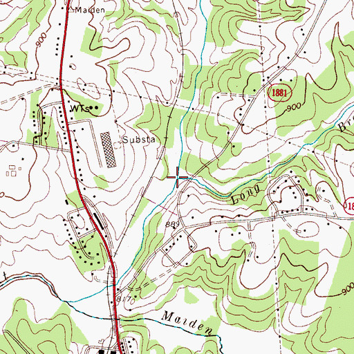 Topographic Map of Long Branch, NC