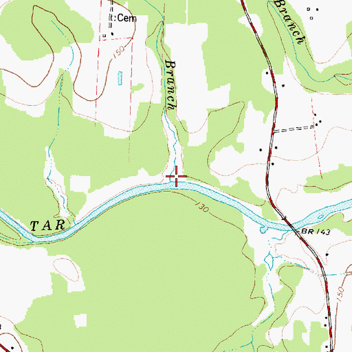 Topographic Map of Long Branch, NC