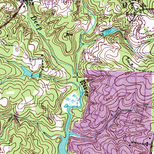 Topographic Map of Long Branch, NC