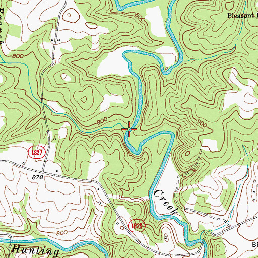 Topographic Map of Long Branch, NC