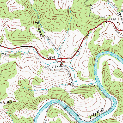 Topographic Map of Long Branch, NC