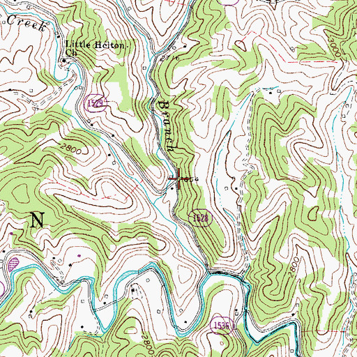 Topographic Map of Long Branch, NC