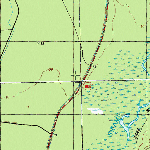 Topographic Map of Long Branch, NC