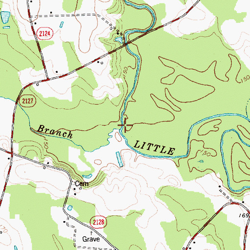 Topographic Map of Long Branch, NC