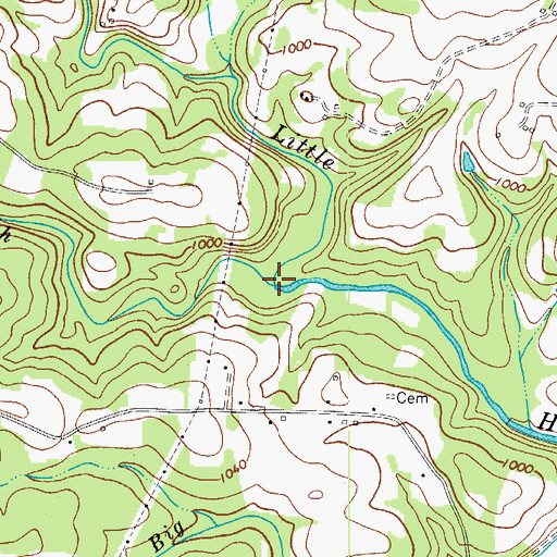 Topographic Map of Long Branch, NC