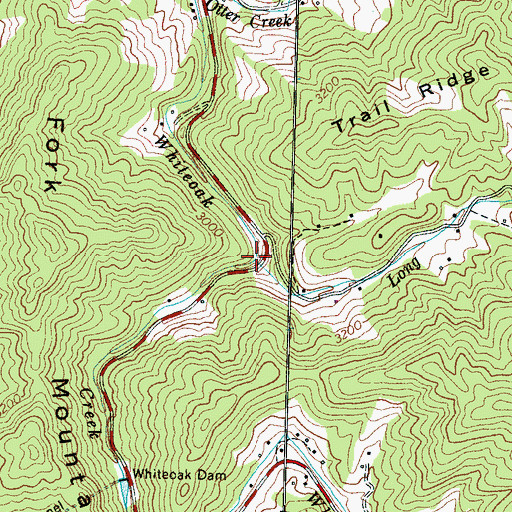 Topographic Map of Long Branch, NC