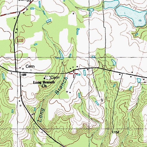 Topographic Map of Long Branch School, NC