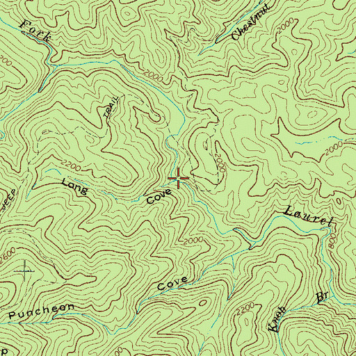 Topographic Map of Long Cove, NC