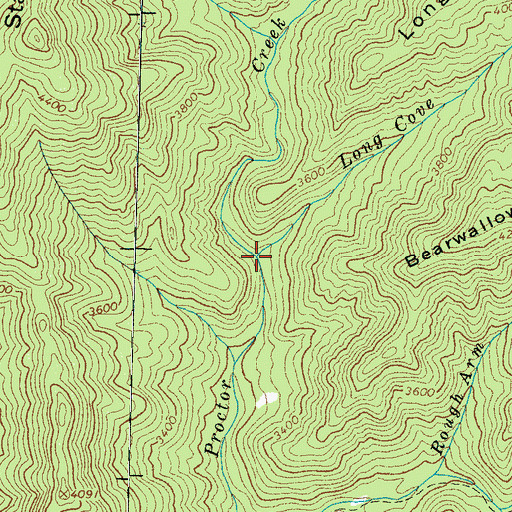 Topographic Map of Long Cove Branch, NC
