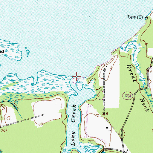 Topographic Map of Long Creek, NC