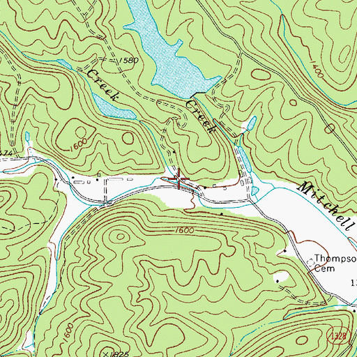 Topographic Map of Long Creek, NC