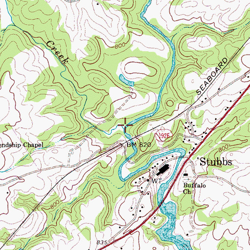 Topographic Map of Long Creek, NC