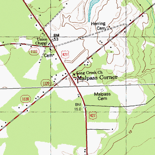 Topographic Map of Long Creek Church, NC