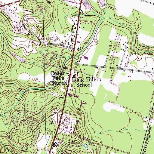 Topographic Map of Long Hill School, NC