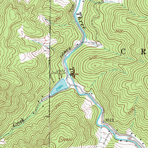 Topographic Map of Long Hope Creek, NC