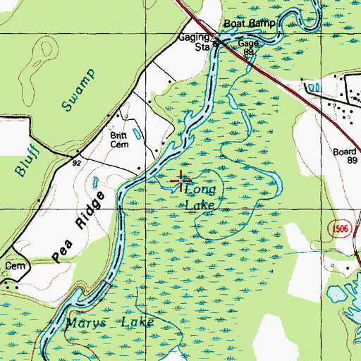 Topographic Map of Long Lake, NC