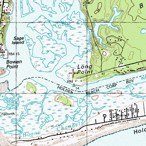 Topographic Map of Long Point, NC