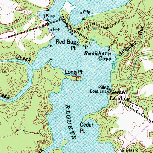 Topographic Map of Long Point, NC